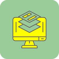 Layer Filled Yellow Icon vector