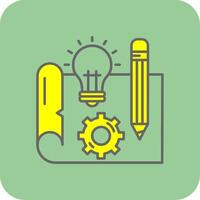 Blueprint Filled Yellow Icon vector