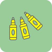 Crayons Filled Yellow Icon vector