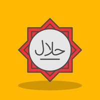 Halal Filled Shadow Icon vector