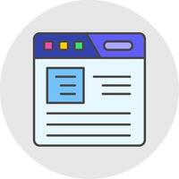 Article Line Filled Light Circle Icon vector