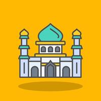 Mosque Filled Shadow Icon vector