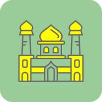 Mosque Filled Yellow Icon vector