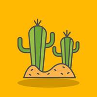 cactus lleno sombra icono vector