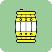 barril lleno amarillo icono vector