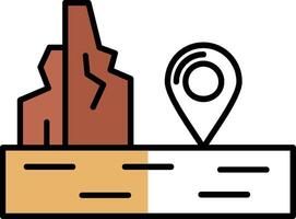 Location Filled Half Cut Icon vector