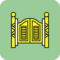 Saloon Filled Yellow Icon vector