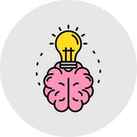Brainstroming Line Filled Light Circle Icon vector