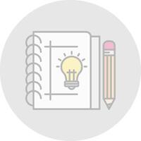 Sketchbook Line Filled Light Circle Icon vector