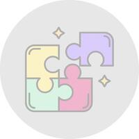 Puzzle Line Filled Light Circle Icon vector