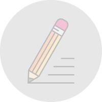 Pencil Line Filled Light Circle Icon vector