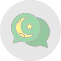 Chat Line Filled Light Circle Icon vector