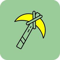 Pickaxe Filled Yellow Icon vector