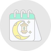 Calendar Line Filled Light Circle Icon vector