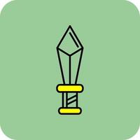 Dagger Filled Yellow Icon vector