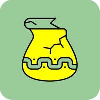 Jar Filled Yellow Icon vector