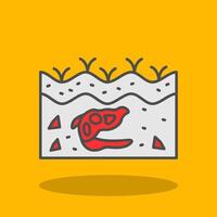 Fossil Filled Shadow Icon vector