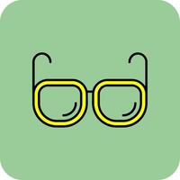 Eyeglasses Filled Yellow Icon vector