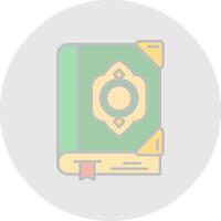 Quran Line Filled Light Circle Icon vector