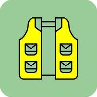 Vest Filled Yellow Icon vector