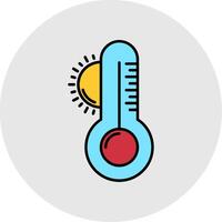 Weather Line Filled Light Circle Icon vector