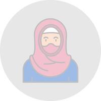 Muslim Line Filled Light Circle Icon vector