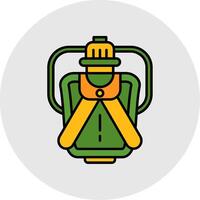 Canteen Line Filled Light Circle Icon vector