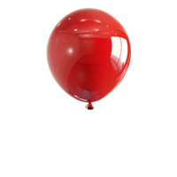 ai genererad skinande röd ballong med reflekterande yta på transparent bakgrund - stock png. png