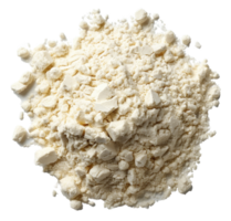 AI generated Heap of white baking flour with texture details on transparent background - stock png. png