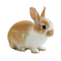 AI generated Brown rabbit sitting quietly on transparent background - stock png. png