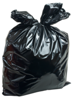 AI generated Tied black garbage bag on transparent background - stock png. png