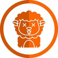 Dead Glyph Orange Circle Icon vector