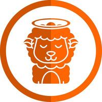 Angel Glyph Orange Circle Icon vector