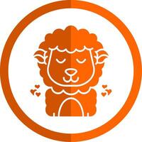 Love Glyph Orange Circle Icon vector