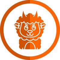 Demon Glyph Orange Circle Icon vector