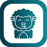 Tongue Glyph Gradient Round Corner Icon vector