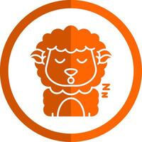 Sleep Glyph Orange Circle Icon vector