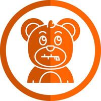 Zipped Glyph Orange Circle Icon vector