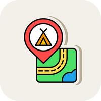Caming Line Filled White Shadow Icon vector