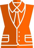 Waistcoat Glyph Orange Circle Icon vector