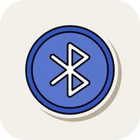 Bluetooth Line Filled White Shadow Icon vector