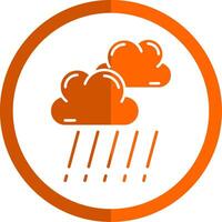 Rain Glyph Orange Circle Icon vector