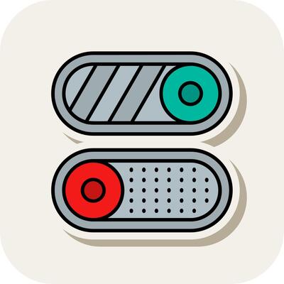 Toggle Line Filled White Shadow Icon