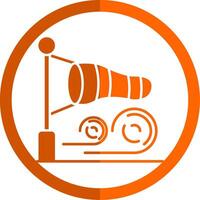 Direction Glyph Orange Circle Icon vector