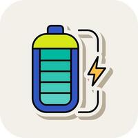 Battery Line Filled White Shadow Icon vector