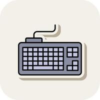 Keyboard Line Filled White Shadow Icon vector