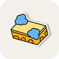 Sponge Line Filled White Shadow Icon vector