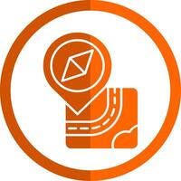 Navigation Glyph Orange Circle Icon vector