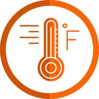 Fahrenheit Glyph Orange Circle Icon vector