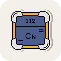 Copernicium Line Filled White Shadow Icon vector